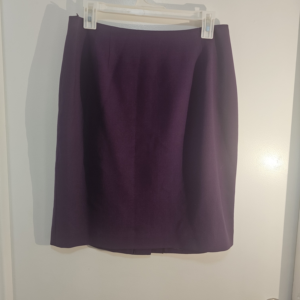 Vintage Georgiou Wool Elegant Women's Purple Pencil Skirt 10